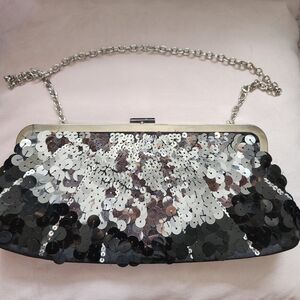 Apt. 9 Black and Silver Sequin Clutch